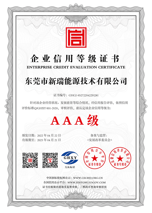 In May 2022, passed the enterprise AAA credit system certification