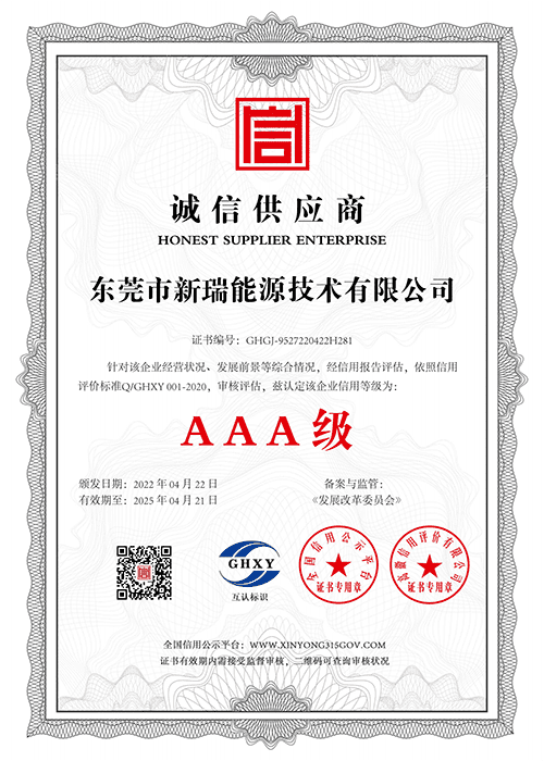 In May 2022, passed the enterprise AAA credit system certification